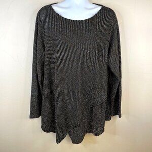 Karen Kane Party Top NWT Womens 3X Black Asymmetrical Metallic Holiday